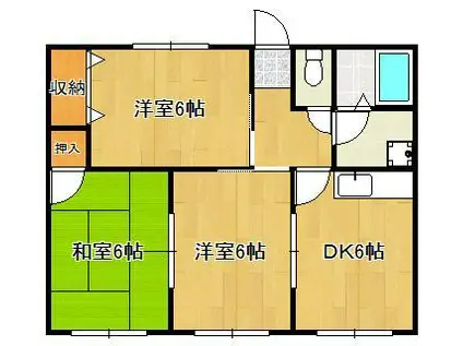 プランドゥ宮若(3DK/1階)の間取り写真