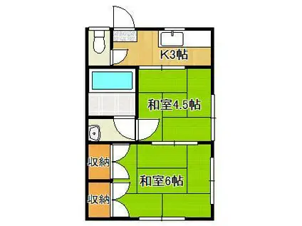 サンハイツ(2K/2階)の間取り写真