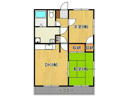 アビタシオン(2DK/1階)の間取り写真