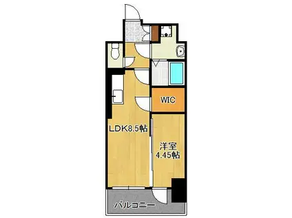 レジェンド直方二番館(1LDK/1階)の間取り写真