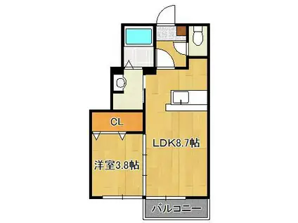 グラン岡垣Ⅲ(1LDK/1階)の間取り写真