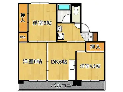 ビレッジハウス鞍手 1号棟(3DK/5階)の間取り写真