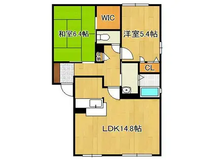 メゾン・グレースC(2LDK/1階)の間取り写真