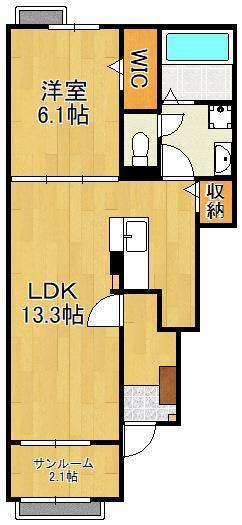 グランノ2(1LDK/1階)の間取り写真