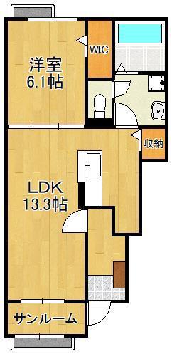 ボスカート K.Ⅰ(1LDK/1階)の間取り写真