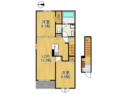 SHINKA(2LDK/2階)の間取り写真