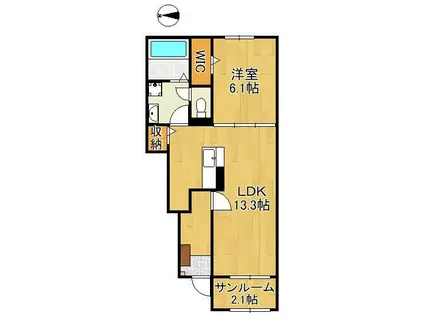 SHINKA(1LDK/1階)の間取り写真