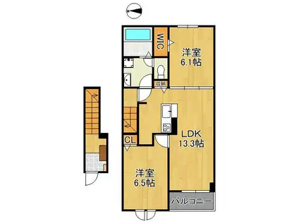 SHINKA(2LDK/2階)の間取り写真