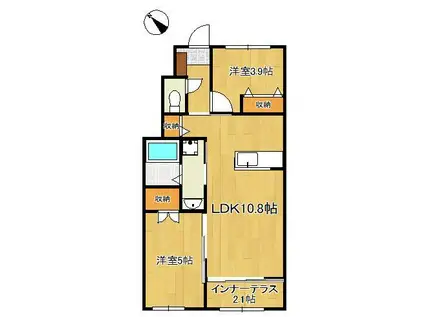 ラコッリーナ(2LDK/1階)の間取り写真