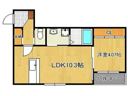 GRAND COURT 01(1LDK/2階)の間取り写真