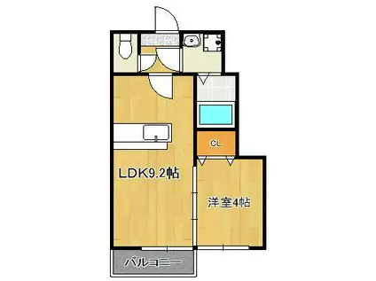 シエル岡垣(1LDK/1階)の間取り写真
