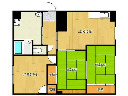 GUアパート(3LDK/1階)の間取り写真
