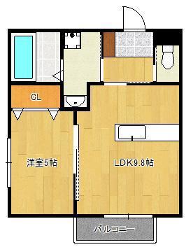 GREEN GABLES 華鞍(1LDK/2階)の間取り写真