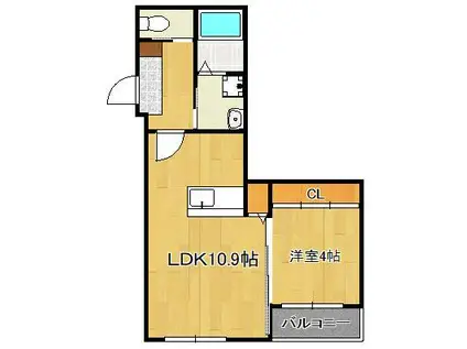 BRAVE BASE遠賀 SORTH(1LDK/1階)の間取り写真