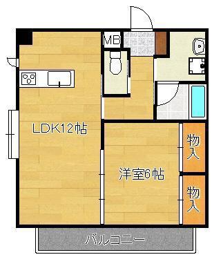 ゼルコバⅡ(1LDK/2階)の間取り写真