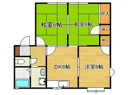 フレグランス小田代A・B・C(3DK/1階)の間取り写真