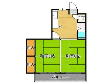 シャトレ南王子(2K/4階)の間取り写真