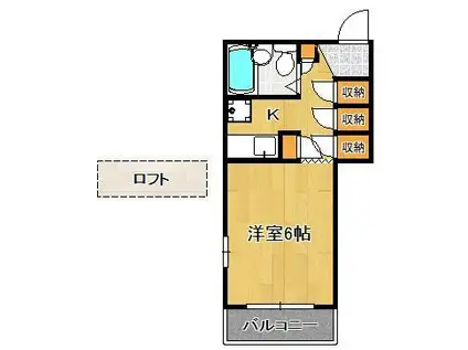 永富ビル(ワンルーム/3階)の間取り写真