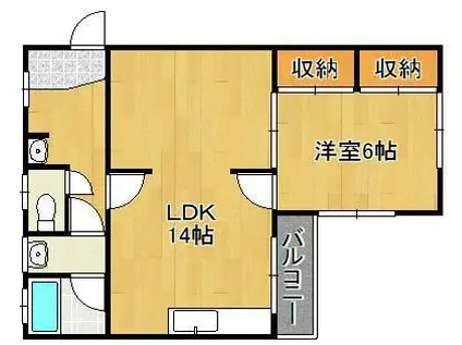 市瀬ビル(2LDK/2階)の間取り写真