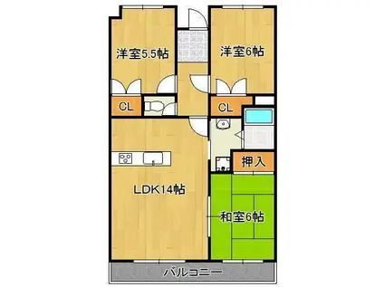 ハーモナイズ361(3LDK/5階)の間取り写真