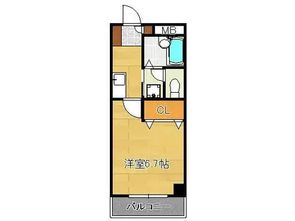 カサーレ三ヶ森(1K/3階)の間取り写真