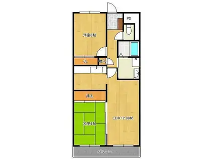新栄ビル(2LDK/6階)の間取り写真