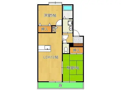 フレグランスYMCA(2LDK/1階)の間取り写真