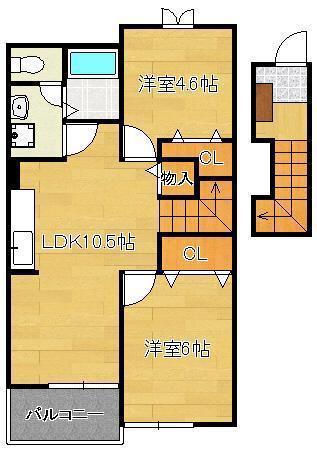 アメニティ(2LDK/2階)の間取り写真