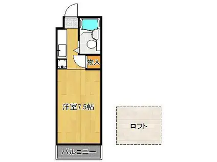 ジョイフル相生(ワンルーム/2階)の間取り写真