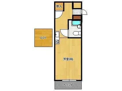 ジョイフル相生(ワンルーム/2階)の間取り写真