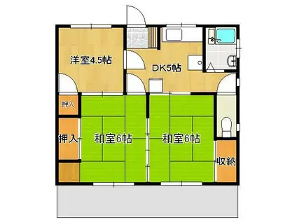 コーポアイハラ(3DK/1階)の間取り写真