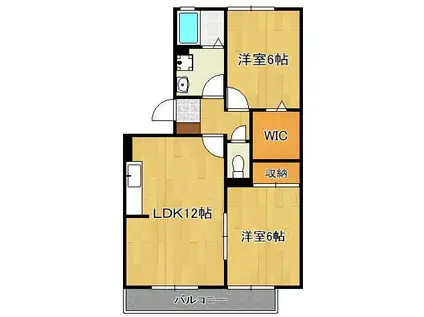 ポサーダ平田(2LDK/2階)の間取り写真