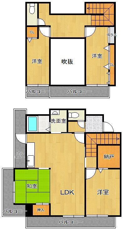 ピボットコート今池(5LDK/4階)の間取り写真