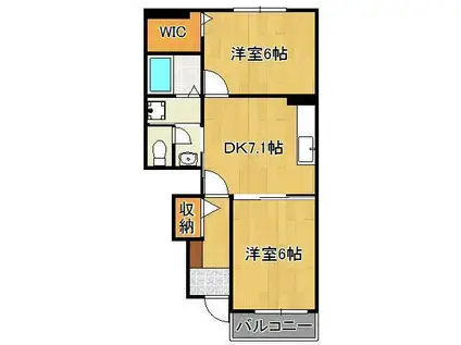 ブローテ M・Y(2DK/1階)の間取り写真