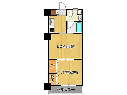 カレントⅠ(1LDK/2階)の間取り写真