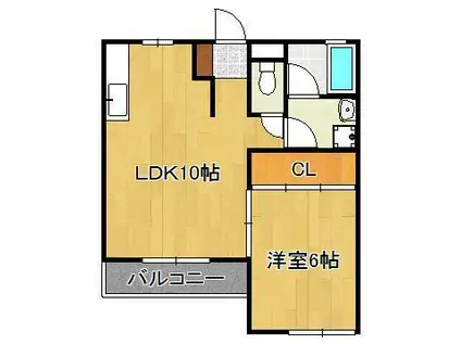 KEI HOUSE(1LDK/2階)の間取り写真