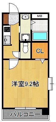 プレミール元町(1K/2階)の間取り写真