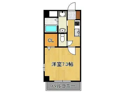 アルテール幸神Ⅱ(1K/3階)の間取り写真