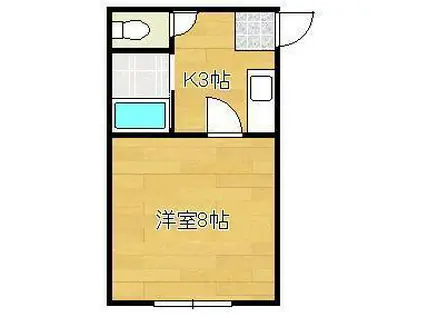 ヴィエンテ馬場山(1K/2階)の間取り写真