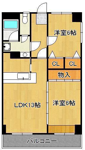 セピアコート(2LDK/2階)の間取り写真