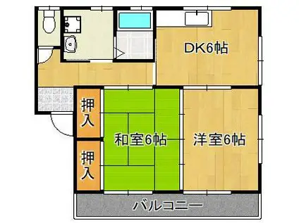 コーポ広永(2DK/2階)の間取り写真