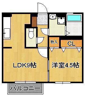 ヴィオラ楠橋(1LDK/1階)の間取り写真