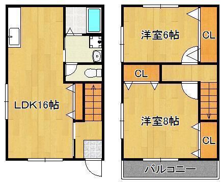ミース1(2LDK/1階)の間取り写真