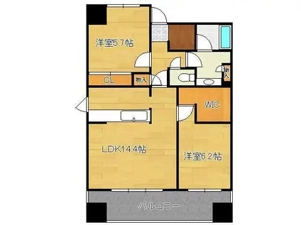 COZY三ヶ森A棟(2LDK/3階)の間取り写真