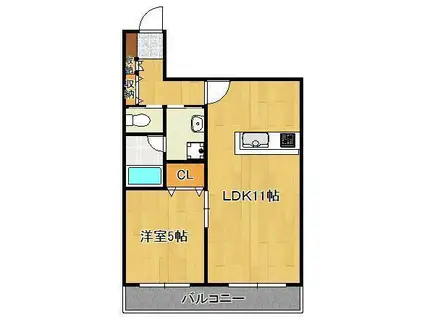 カレントⅡ(1LDK/5階)の間取り写真
