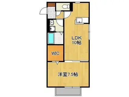 シャ・ノワール(1LDK/1階)の間取り写真