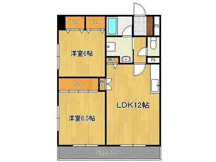 プロヴァンス大山(2LDK/2階)の間取り写真