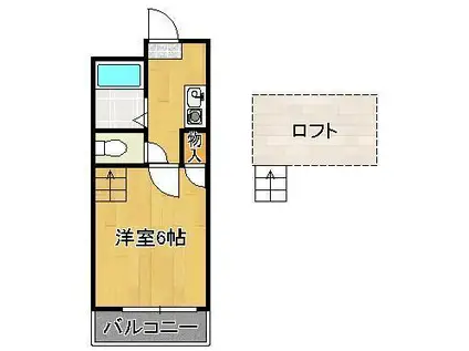 アルシェール引野(1K/1階)の間取り写真