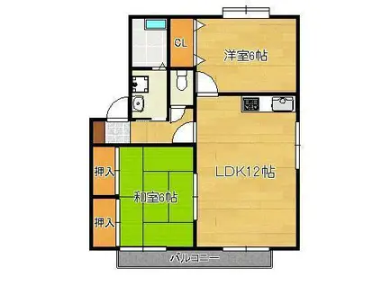 ヴリエN A・B(2LDK/2階)の間取り写真