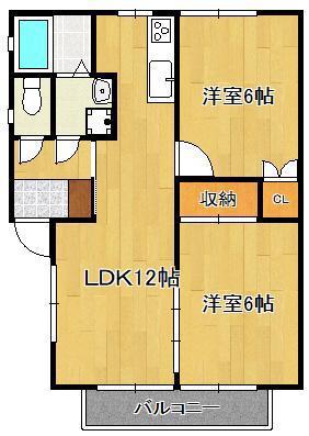 シャルマン永犬丸(2LDK/1階)の間取り写真